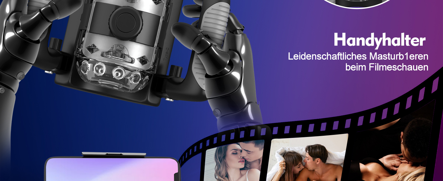 Електричний мастурбатор для чоловіків з підставкою для телефону та складним руків'ям, 12 см, телескопічний, секс-іграшка