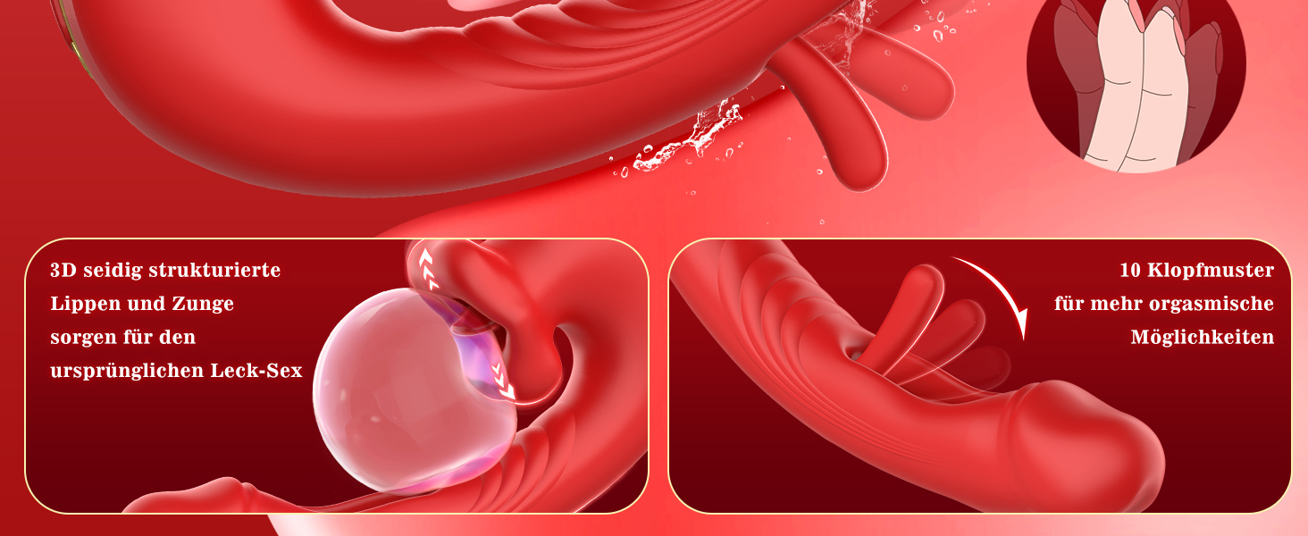 Вібратор для жінок Dildo з G-точкою, набір вібраторів з кліторальною стимуляцією, 10 режимів вібрації та 10 ударних режимів, секс-іграшка для жінок та пар, стимулятор клітора