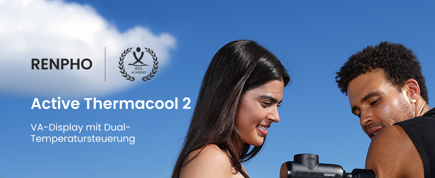 Перкусійний масажер RENPHO Active Thermacool з функціями підігріву та охолодження, LED-дисплеєм, чорний