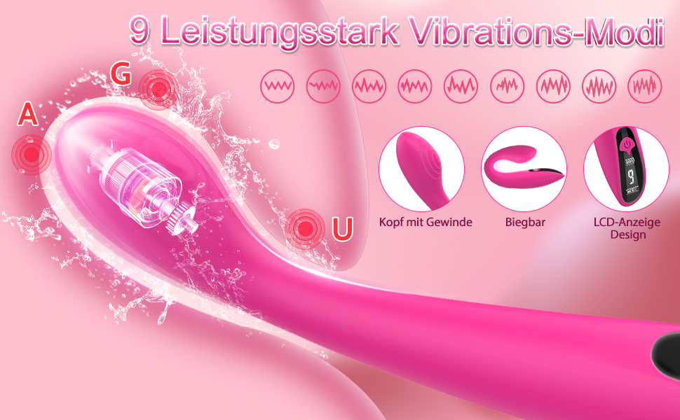 Вібратор для жінок Dildo - секс-іграшка з 9 режимами вібрації, стимулятор клітора, тихий, для пар (Колір/2)