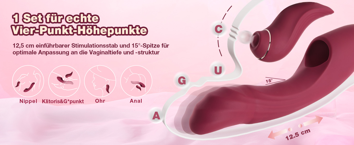 Вібратор для жінок 5-в-1 з керуванням через додаток, стимуляція G-точки та клітора, 7 режимів, нагрів до 42°C, комплект