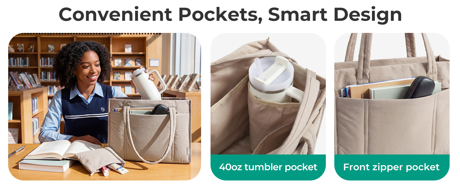 Жіноча сумка-шопер Bagsmart Puffer 21Л для ноутбука 15.6