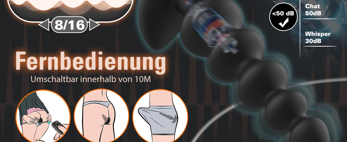 Вібратор анальний для початківців Yivans з пультом дистанційного керування, 16 режимів, тиха робота, для жінок та пар