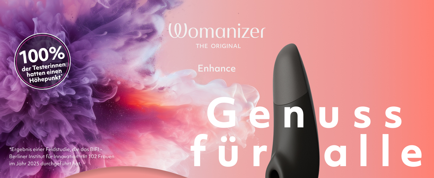 Womanizer Enhance 2 в 1: вібратор клітора та соска для жінок | Стимулятор з функцією всмоктування | Іграшка для дорослих, водонепроникна, акумуляторна | Чорний