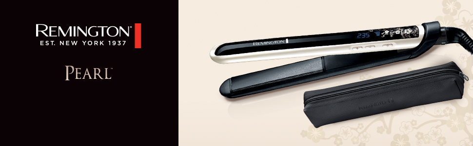 Випрямляч для волосся Remington Pearl S9501 з керамічним покриттям та перлами, LCD-дисплей, 150-235°C, з чохлом