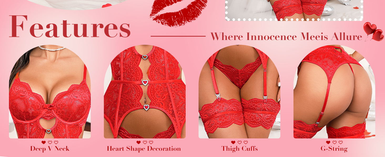 Сексуальний комплект спідньої білизни з мережива: боді, бюстгальтер з кісточками та трусики, обідній бант, чорний, S-XXL