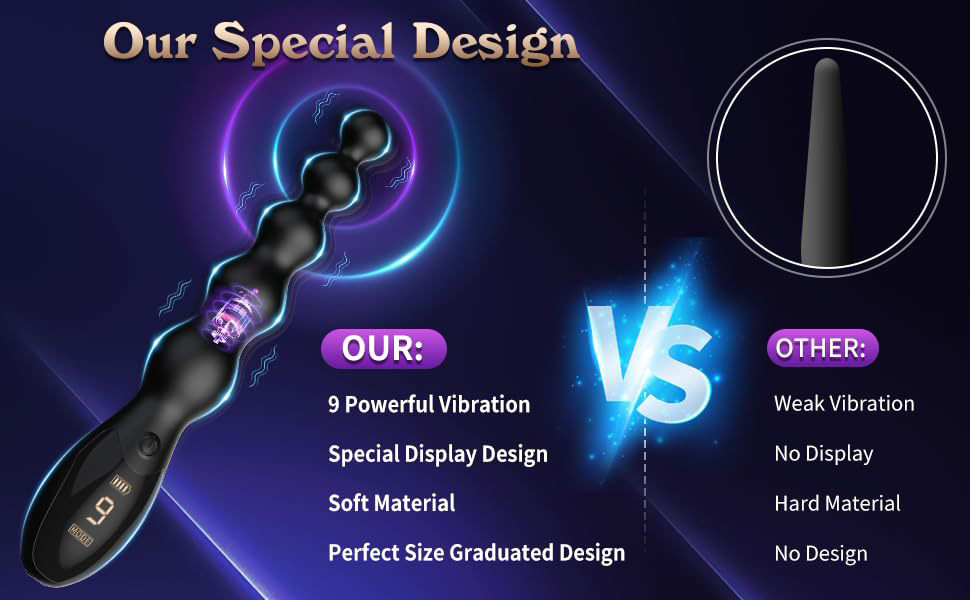 Анальні вібратори з силікону Kuaecr: масажер для стимуляції G-точки та простати, 9 режимів вібрації, для жінок та чоловіків