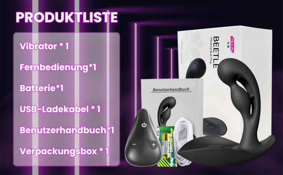 Анальний вібратор для чоловіків PINTLE з пультом керування: 10 режимів вібрації, масажер яєчок