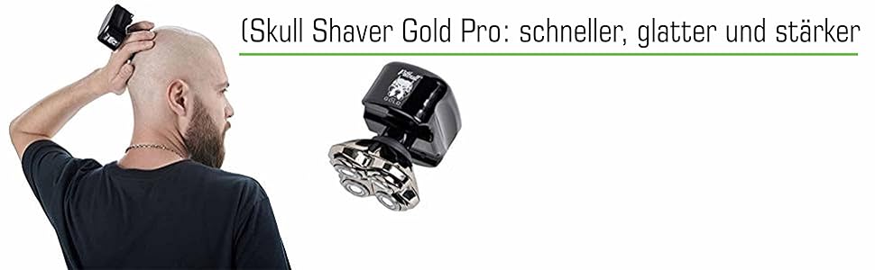 Електрична бритва для голови та обличчя Skull Shaver Pitbull Gold Pro (PBG-PRO) — водонепроникна, для сухого та вологого гоління, з лезами Forte Pro