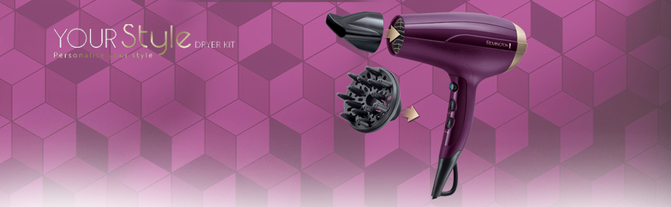 Іонний фен для волосся Remington Your Style D5219 (2300 Вт) з дифузором та насадкою для об'єму