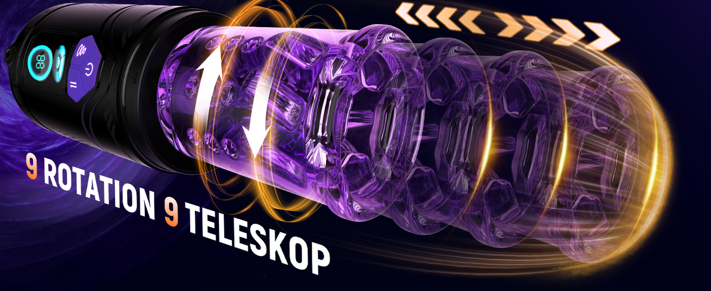 Електричний мастурбатор для чоловіків з 9 режимами, ротацією та вакуумом, з тримачем для телефону та імітацією ротової порожнини