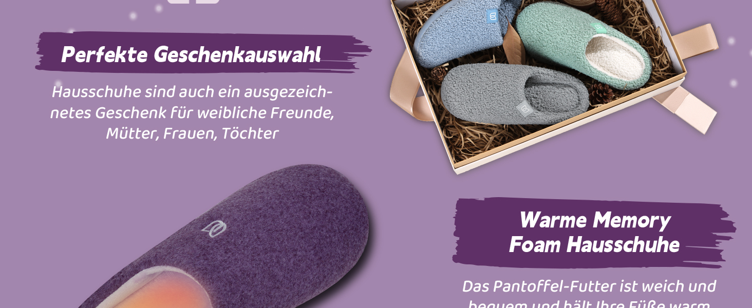 Жіночі домашні капці WateLves з ефектом пам'яті (Memory Foam), теплі зимові та осінні тапочки з штучним хутром, протиковзкі м'які капці для дому та вулиці (Фіолетові, 38/39 EU)