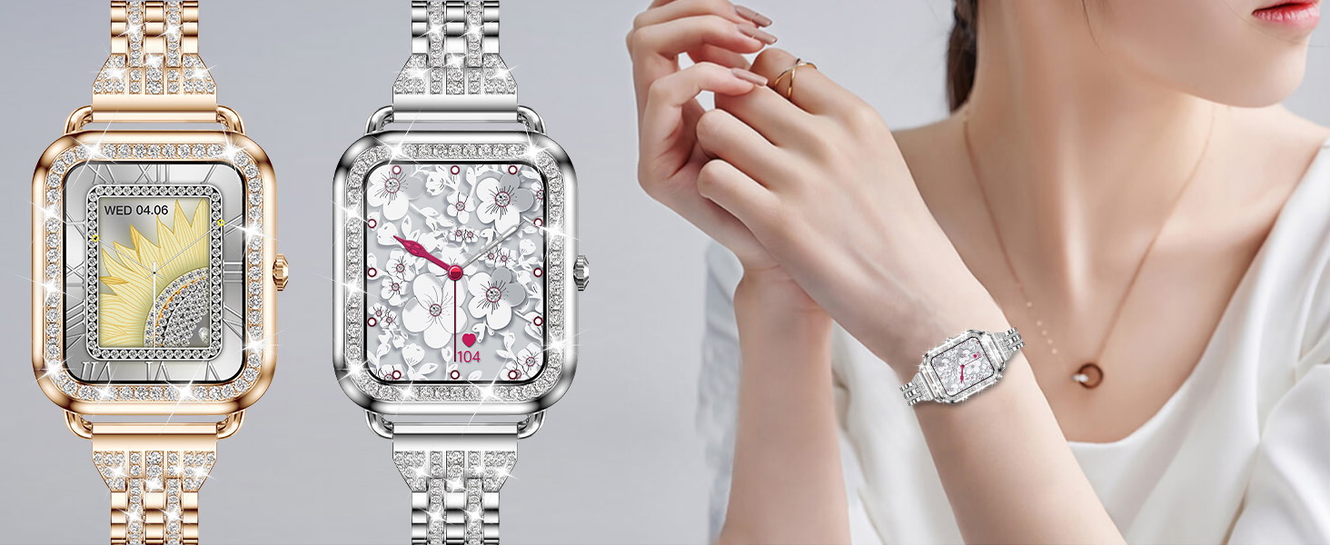 Смарт-годинник для жінок Diamond з функцією дзвінків, 1.32