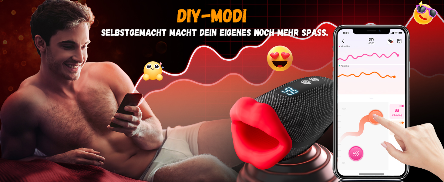 Вібратор для чоловіків Tagnaff Neu з набором, 9 функцій: стукіт, облизування, вібрація. Іграшка для соло-мастурбації з пультом керування.