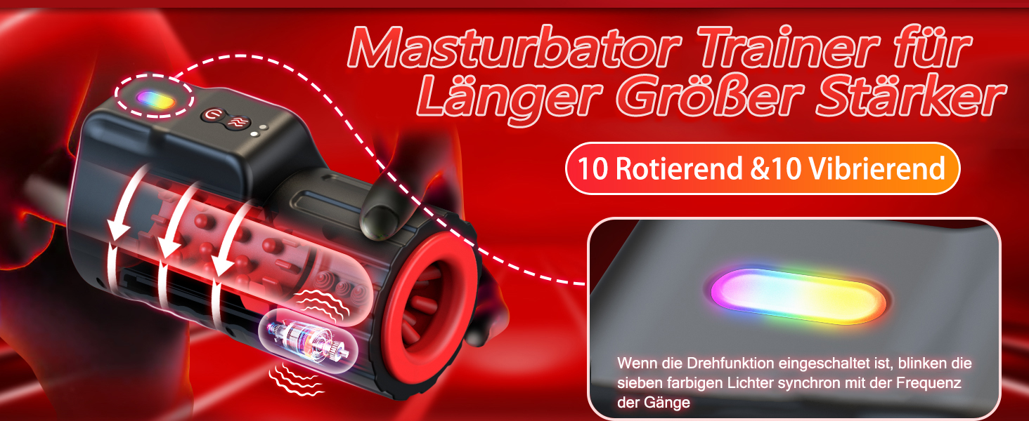 Електричний мастурбатор для чоловіків - сексуальна іграшка з 10 вібраціями та ротацією, для соло та парного сексу, мастурбатор для пеніса, blowjob