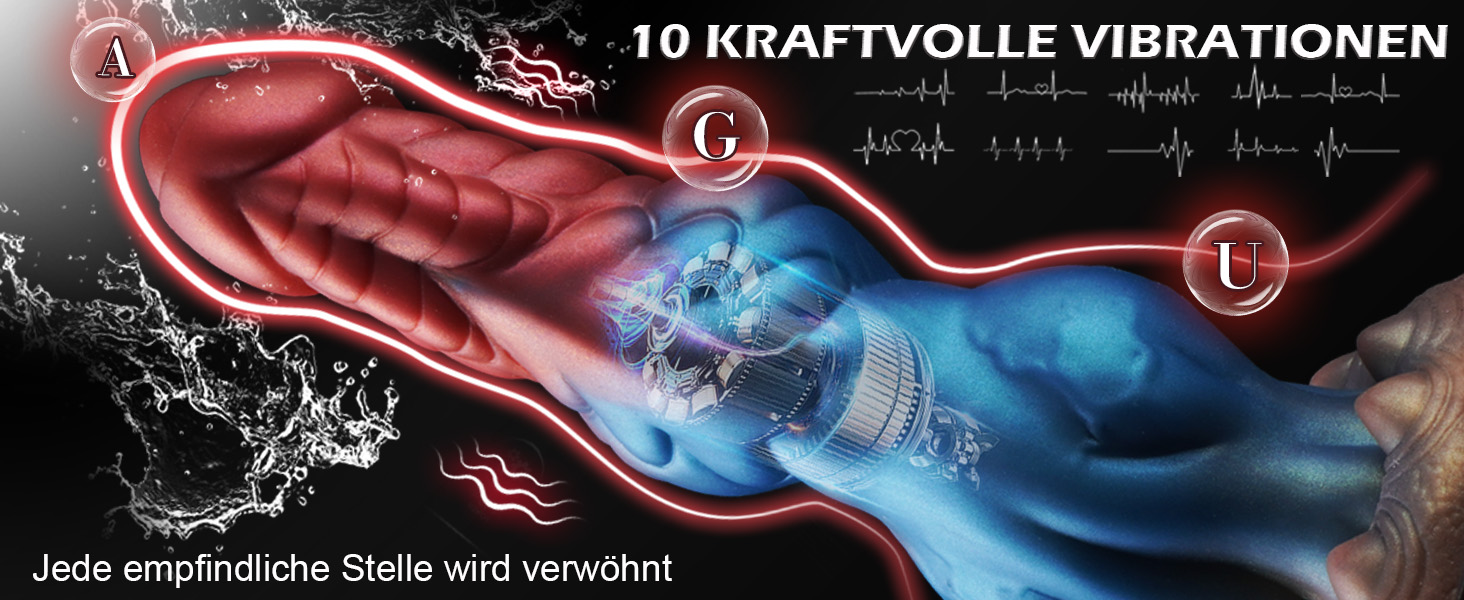 Анальний вібратор-джіґа Monster Dildo з нагріванням, 10 вібрацій та 5 режимів, для чоловіків та жінок