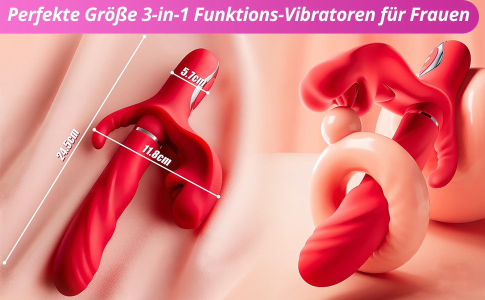 Вібратор для жінок Roluck 3-в-1: 5 режимів лизання, 5 вібрацій та 5 імпульсів
