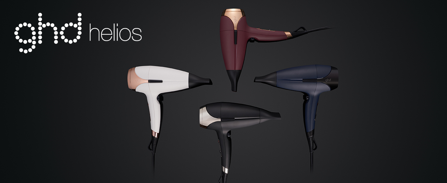 Професійний фен для волосся ghd Helios: швидке сушіння, низький рівень шуму, легка вага, чорний колір, для ідеального стайлінгу та blow-out