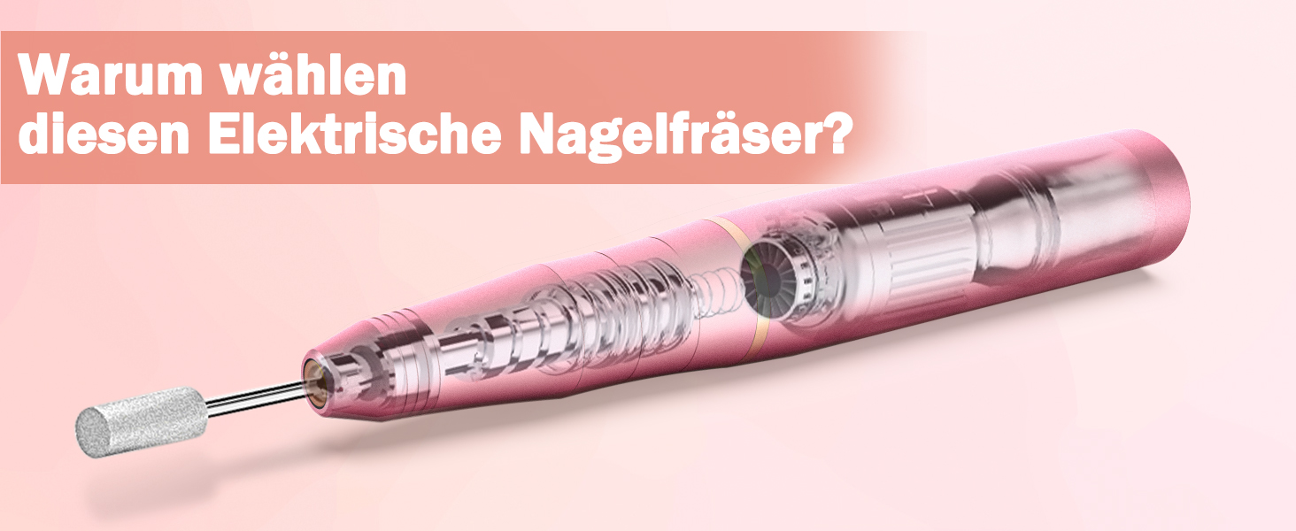Професійний бездротовий апарат для манікюру та педикюру NAILGIRLS 35000 об/хв, електрична пилка для нігтів, гель-лаків та акрилу, набір 11 в 1, рожевий