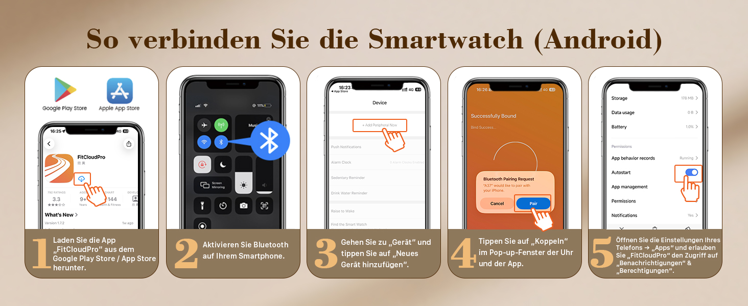 Смарт-годинник WalkerFit для жінок, круглий AMOLED дисплей 1.43