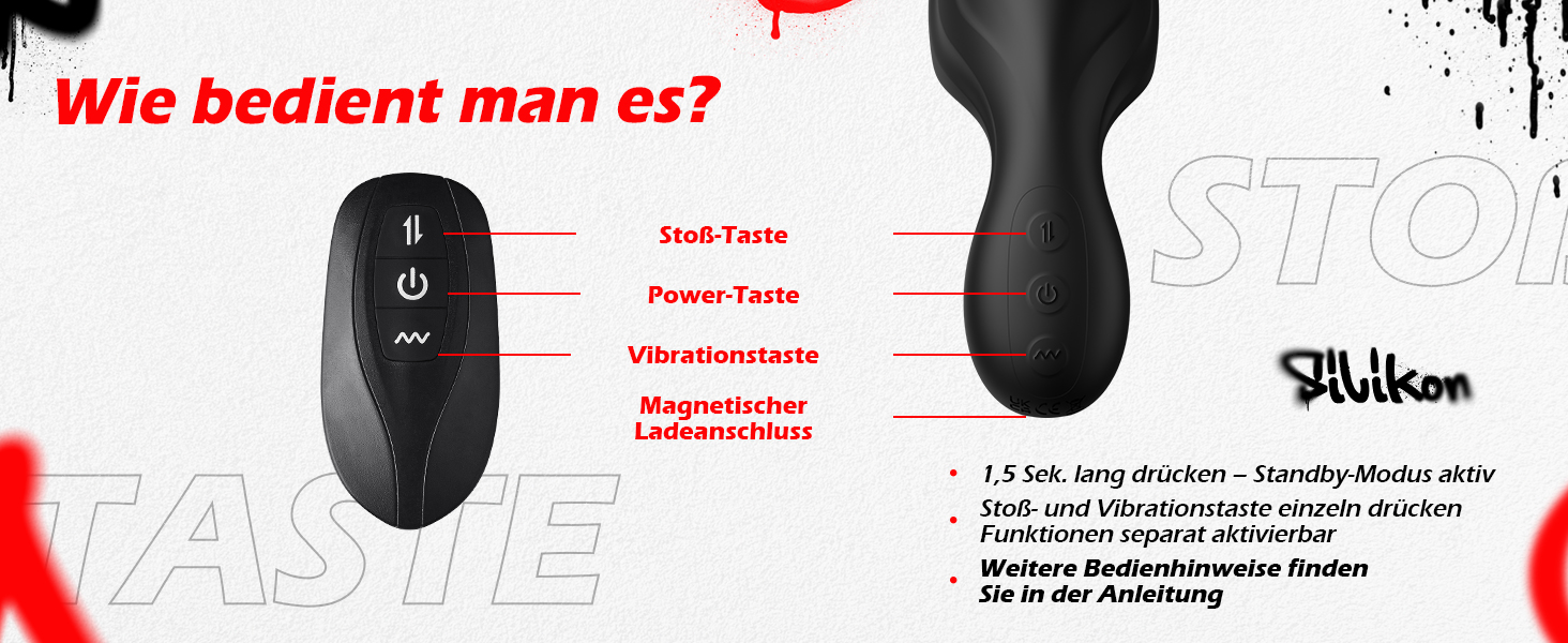 Вібратор для чоловіків для стимуляції простати, анальний плагін з кільцем, 3 режими, 10 вібрацій. Іграшки для дорослих, для пар.