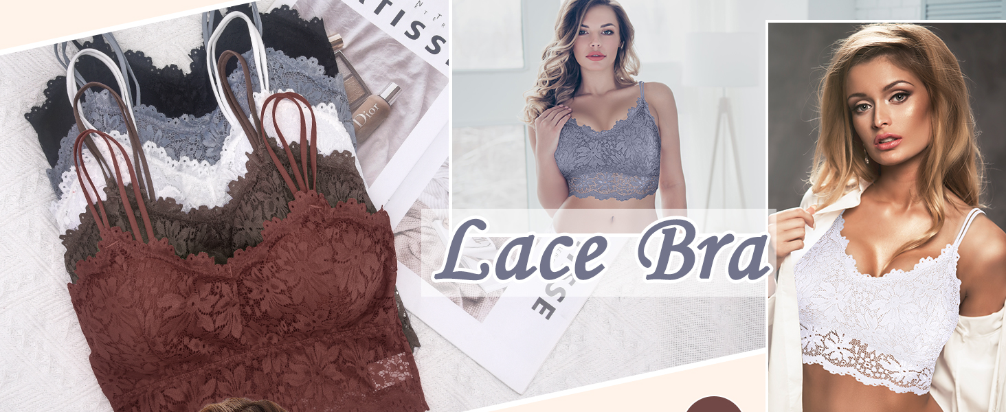 Трусики-бра бюстгальтер з мереживом Duufin, 5 шт. для жінок та дівчат, кольори: рожевий, сірий, чорний, бежевий, білий (L-XL)