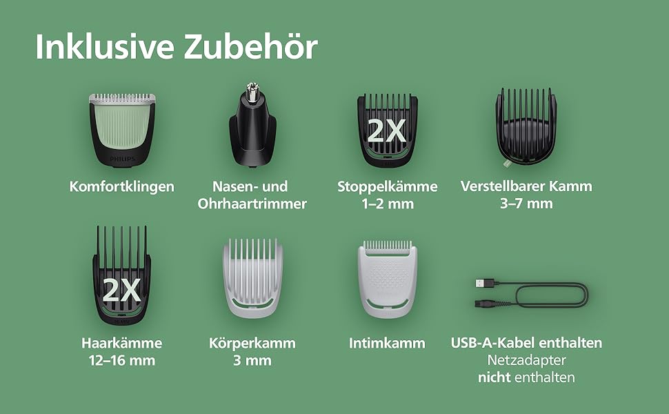 Універсальний тример Philips Multigroom 3000 серії 9-в-1 MG3946/15 для обличчя, голови та тіла, 12 налаштувань довжини