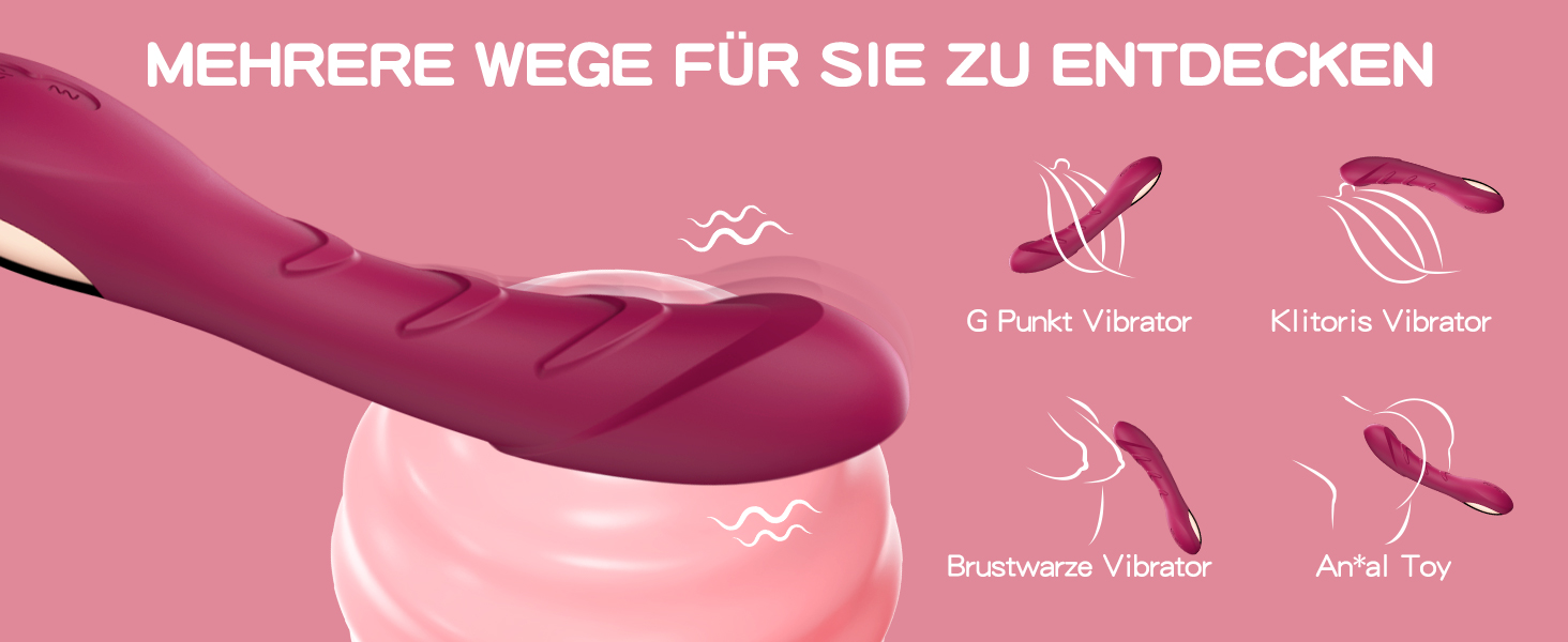 Вібратор G-Spot з силікону для жінок та пар, 12 режимів, реалістичний дизайн (червоний)