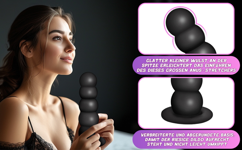 Анал-пробка Roluck з 5 кулями та присоском - іграшка для дорослих (L)