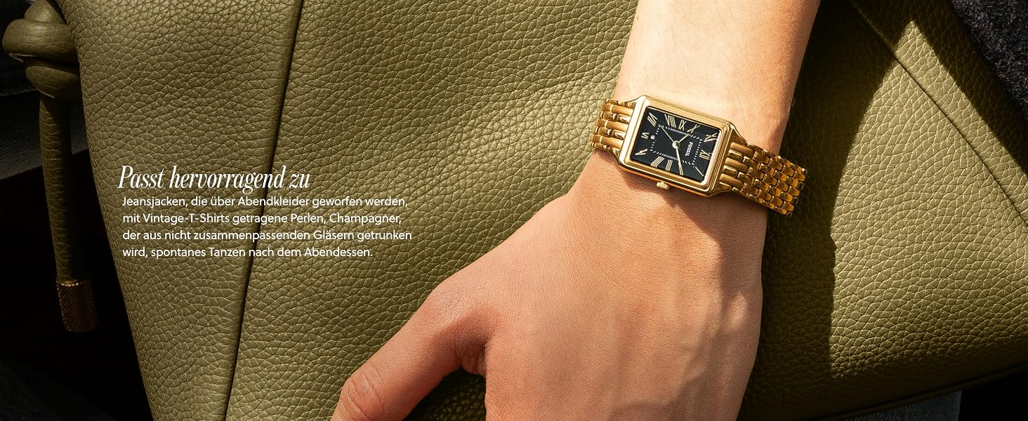 Жіночий кварцовий годинник Fossil Raquel зі сталевим браслетом, 23 мм, золотистий з білим циферблатом
