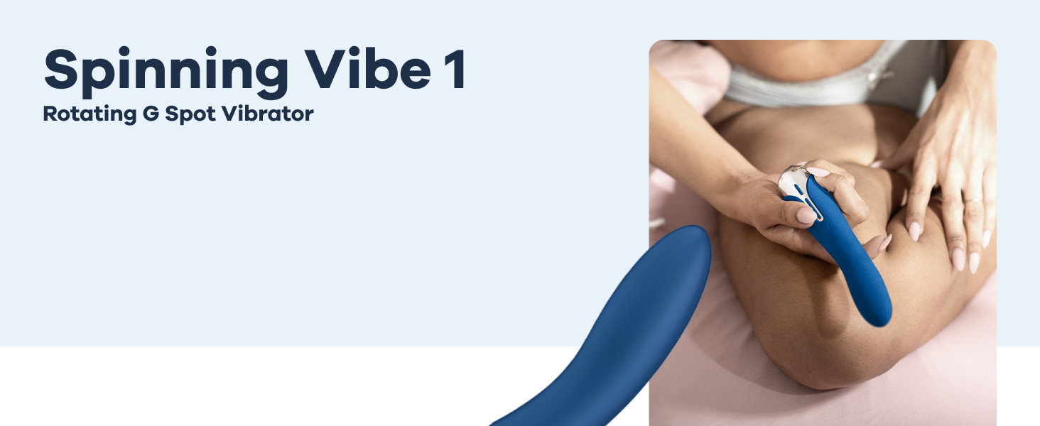 Вібратор Satisfyer Spinning Vibe 1 G-Punkt | 12 вібрацій та 5 програм обертання | Для жінок | Водостійкий (IPX7) | (Блакитний)