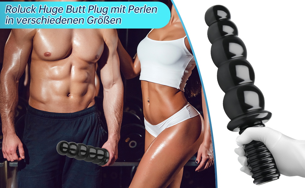 Анальний масажер Roluck Giant - гнучкий плагін з різьбою, 37.5 см, для чоловіків, жінок, пар. Масаж простати, PVC