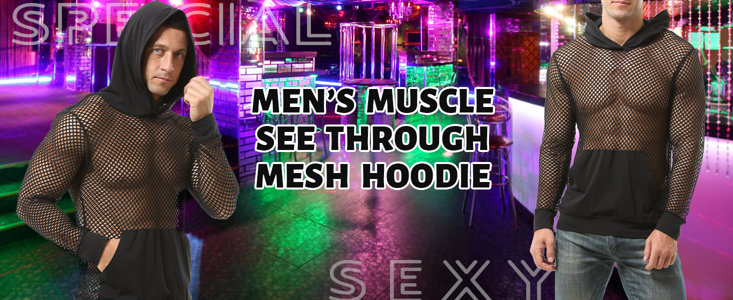 Чоловіча сітчаста сорочка AIEOE: дихаюча, з довгим рукавом, мереживна, сексуальна клубна сорочка, прозора сітчаста сорочка, чорна