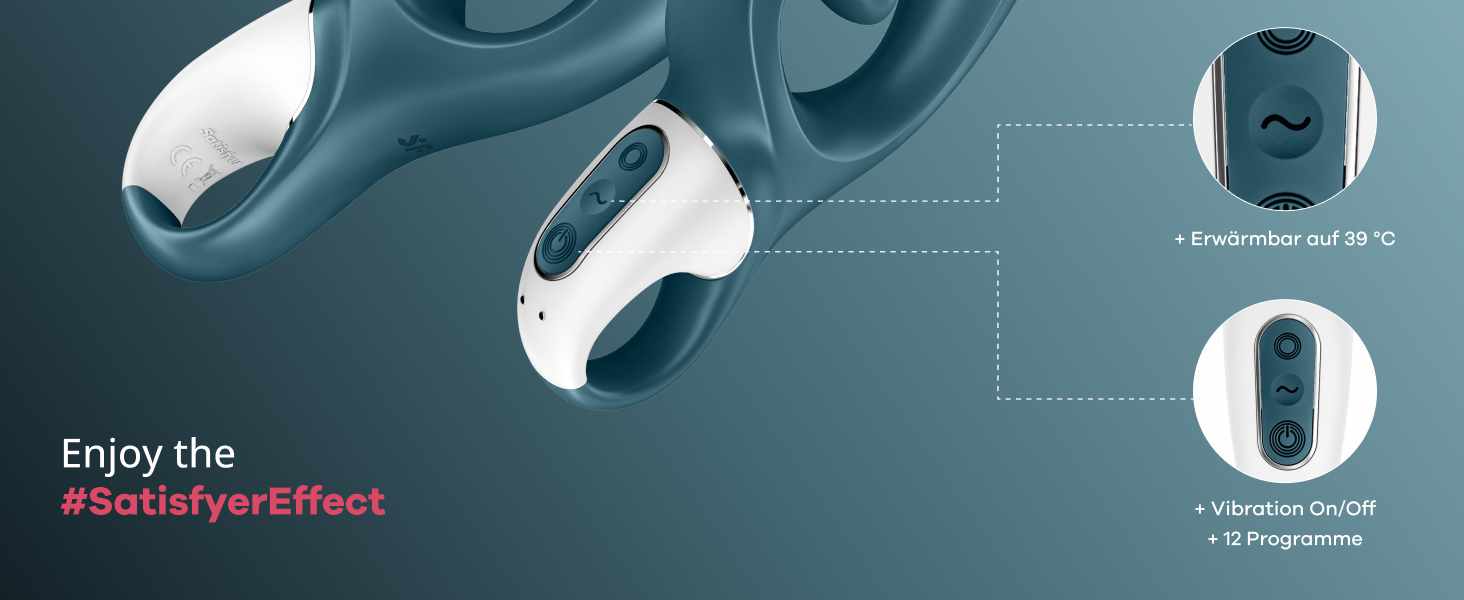 Satisfyer Hug Me Connect: Вібратор для клітора та G-точки з Bluetooth-керуванням (блакитно-сірий)