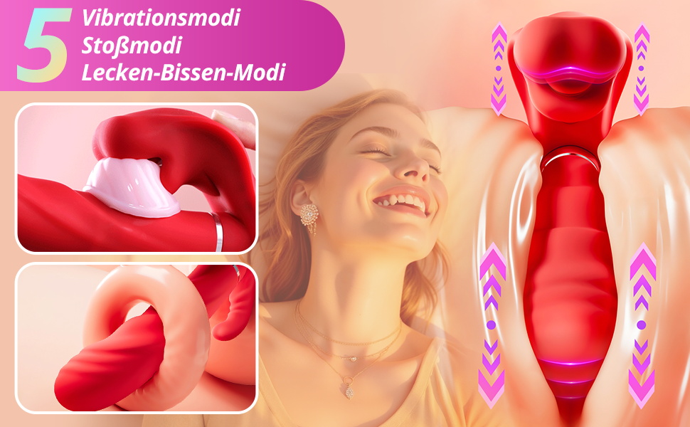 Вібратор для жінок Roluck 3-в-1: 5 режимів лизання, 5 вібрацій та 5 імпульсів