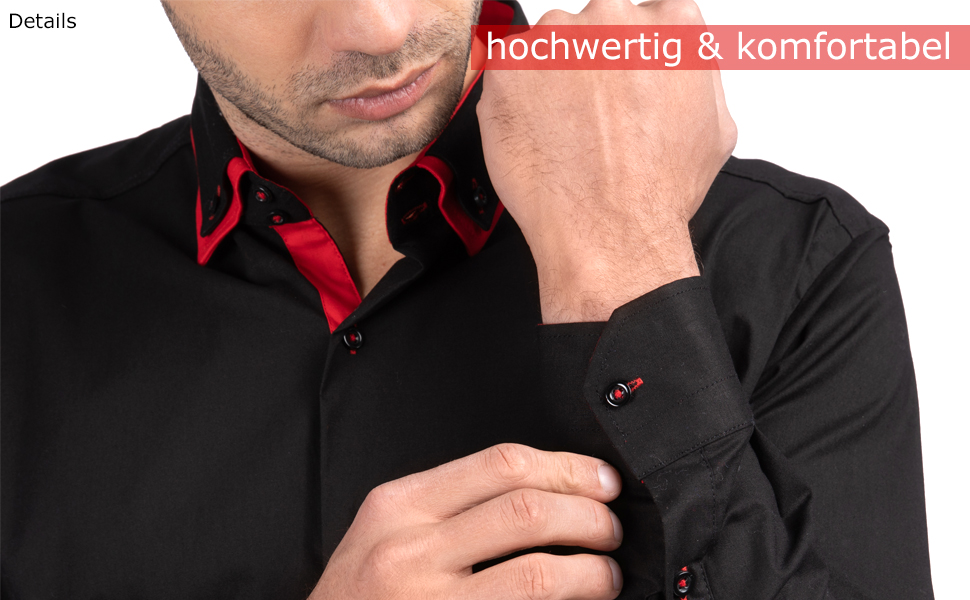 Чоловіча сорочка Reslad Slim Fit з довгим рукавом Alabama RS-7050, чорно-синя