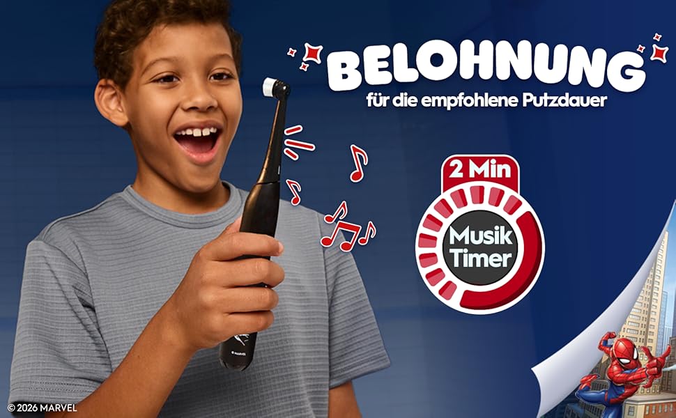 Електрична зубна щітка для дітей Oral-B iO Series 2 Spiderman Black, 3 режими чищення, з 1 насадкою та дорожнім футляром