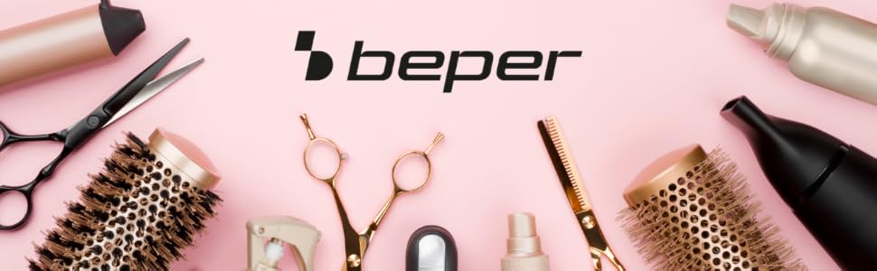 Керамічний випрямляч для волосся BEPER P301PIS200, праска для волосся з 6 рівнями температури до 230°C, швидким нагріванням та автовимкненням, чорний