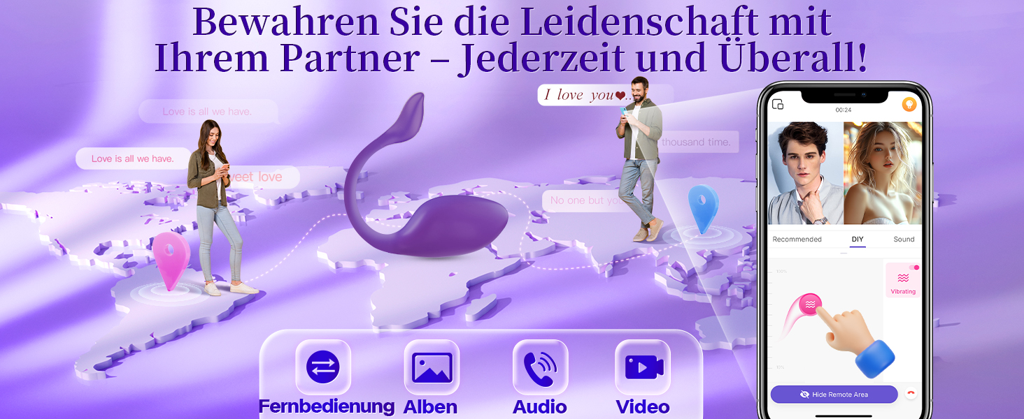 Набір вібраторів для жінок та пар: анальні пробки, стимулятори клітора, G-точка, фіолетовий, універсальний розмір