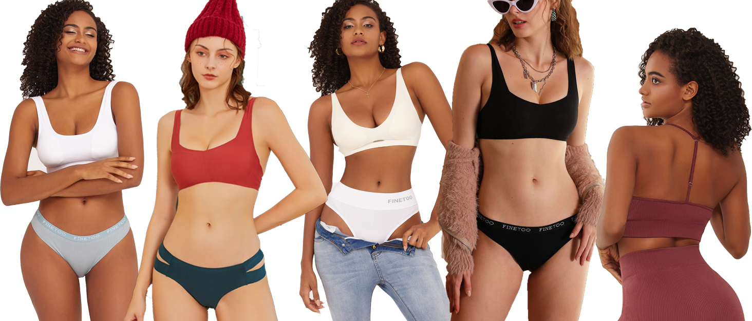 FINETOO 10 шт. бавовняні труси для жінок, дихаюча спортивна білизна, м'які, сексуальні труси, реінгваре, спортивні пояси, бікіні, набір S-X (F-10er, XL)