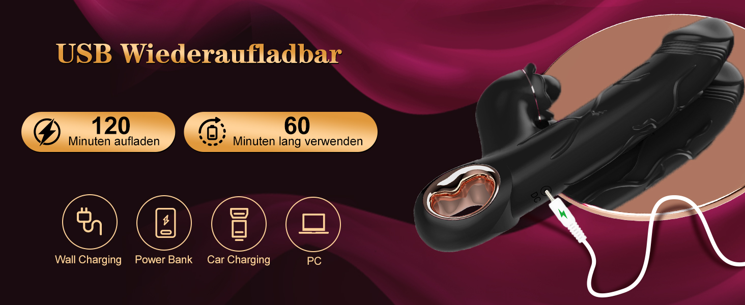 Вібратор для жінок Rabbit з кліторальною стимуляцією, Dildo, G-spot, 10 режимів, анальний вібратор, іграшка для дорослих, для пар (чорний)