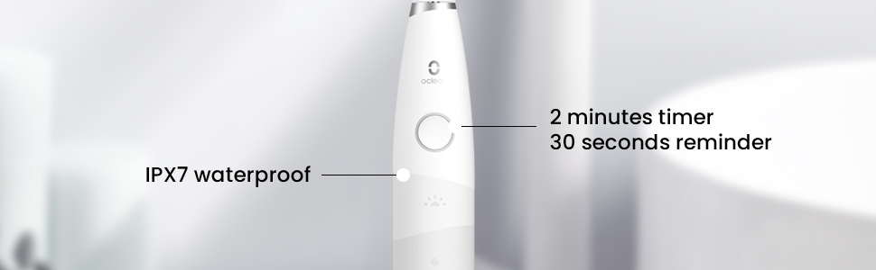 Електрична сонічна зубна щітка Oclean Flow Gift Set, біла: 5 режимів, 180 днів автономної роботи, водонепроникність IPX7, набір з 6 насадок та дорожнім футляром