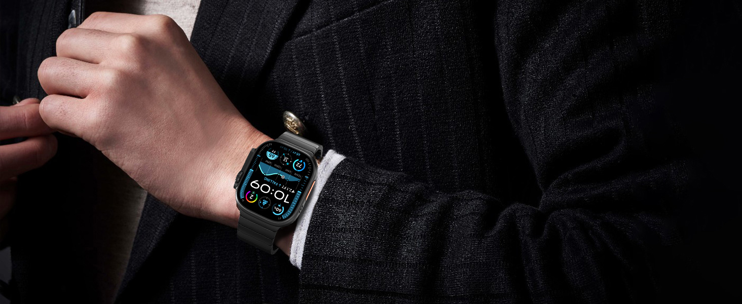 Металевий ремінець CHANCHY для Apple Watch Ultra 3/2/1, Series 11/10/9/8/7/6/5/4/3/2/1, SE — сталевий браслет (чорний, 42/44/45/46/49 мм)