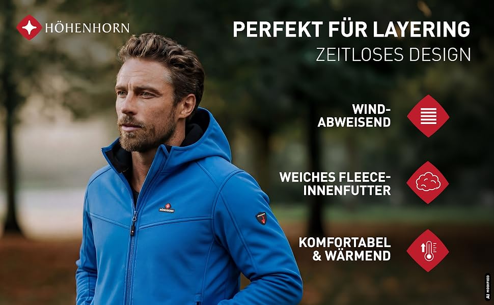 Чоловіча легка куртка Softshell Höhenhorn Alpberg для активного відпочинку та прогулянок, демісезонна, XL, зелена