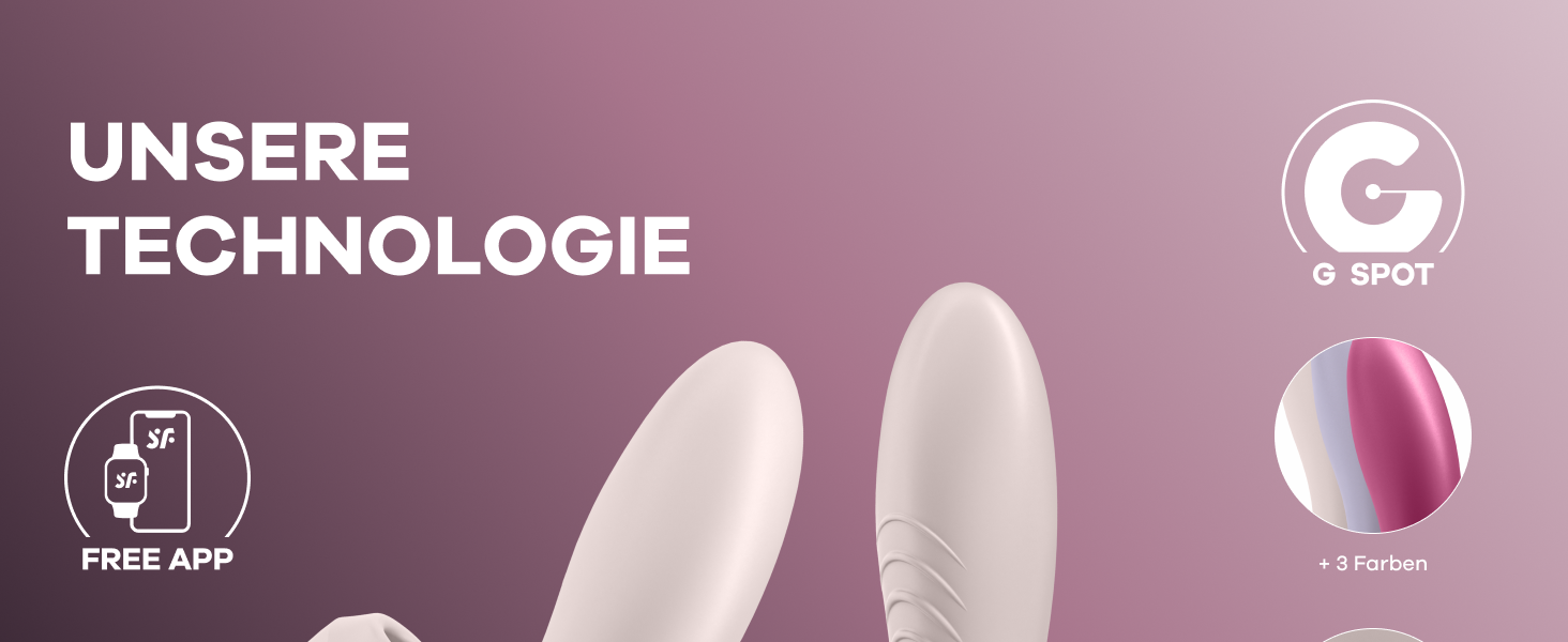 Satisfyer Sunray Connect App Rabbit - вібратор для жінок з підключенням по Bluetooth | Кліторальний та G-точковий масаж | Водостійкий (IPX7) | Бездротовий | З високоякісного силікону | Рожевий колір