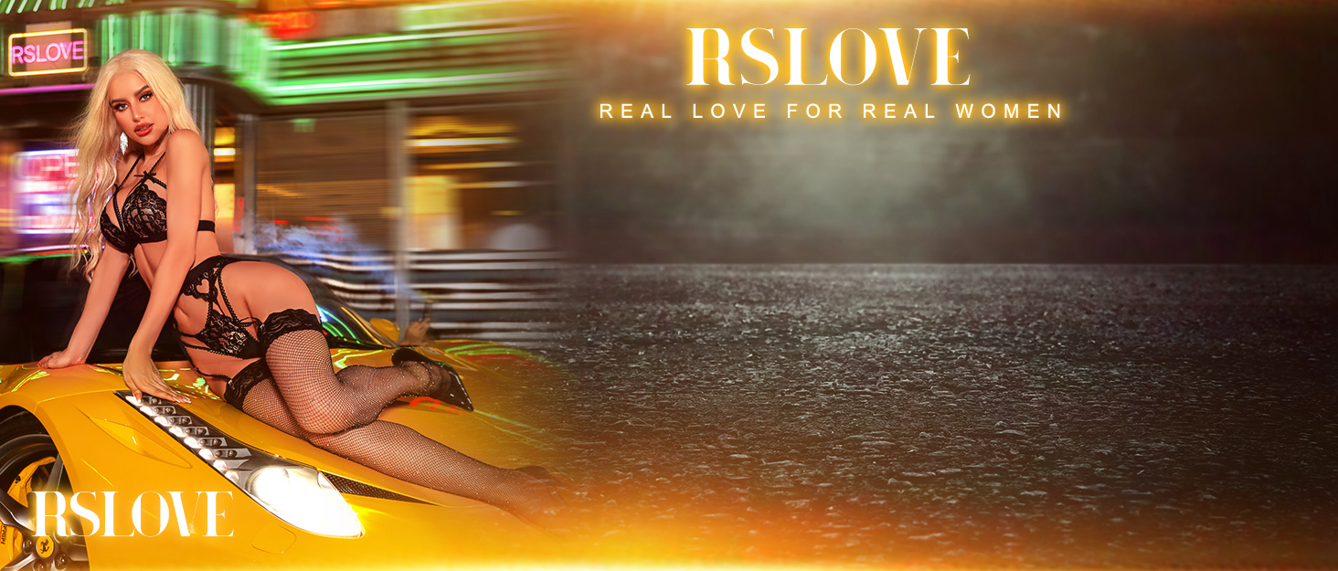 Комплект жіночої білизни RSLOVE з підв'язками: мереживний боді-комбінезон, бабідол, чорний колір