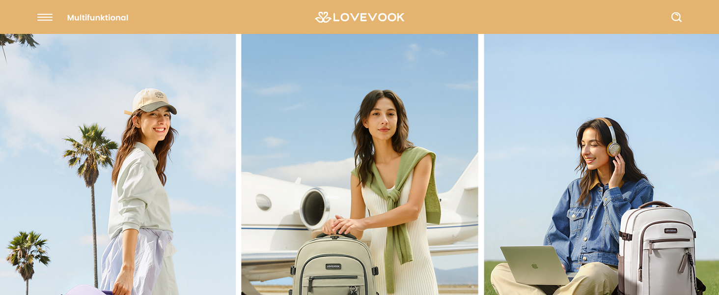 Дорожній рюкзак LOVEVOOK для ручної поклажі 40л (45x36x20 см) для жінок, сумка-рюкзак для ноутбука 15.6