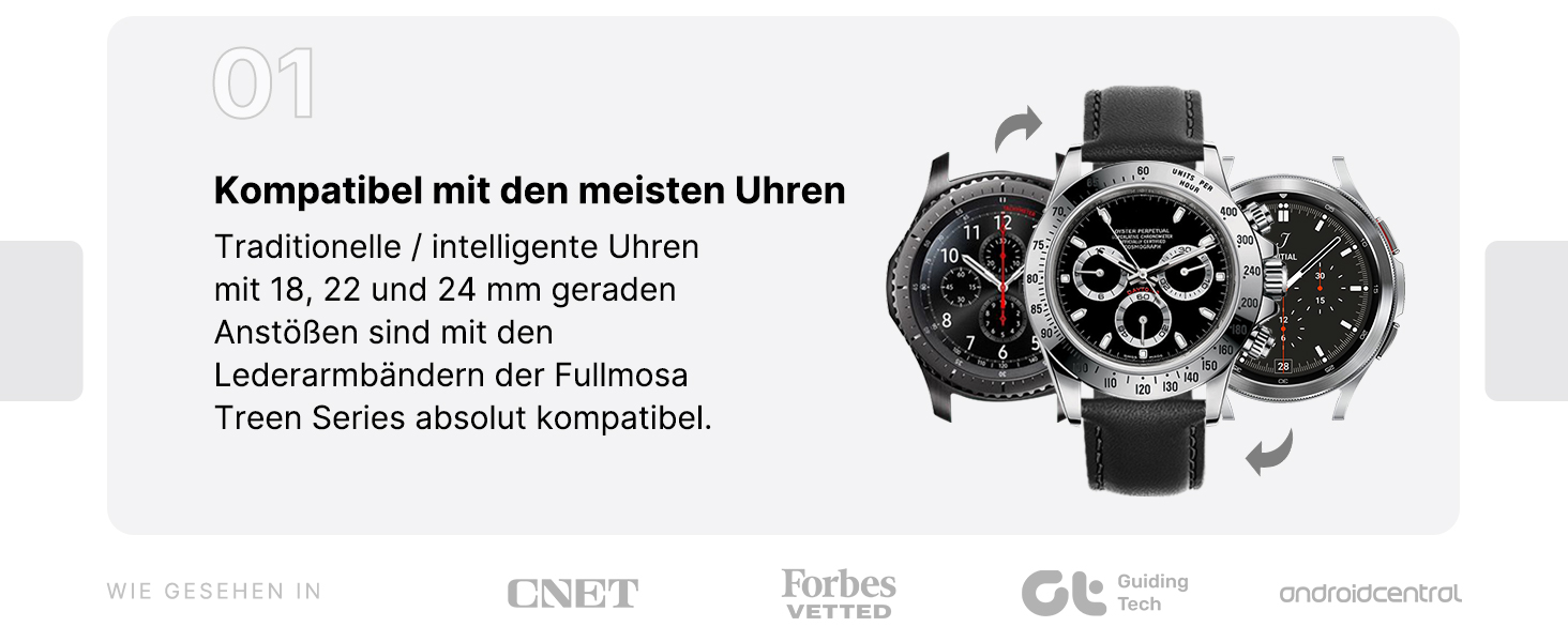 Шкіряний ремінець Fullmosa 22 мм для Samsung Galaxy Watch 46мм, Galaxy Watch 3 45мм, Gear S3 Frontier/Classic, коричневий градієнт, чорна застібка