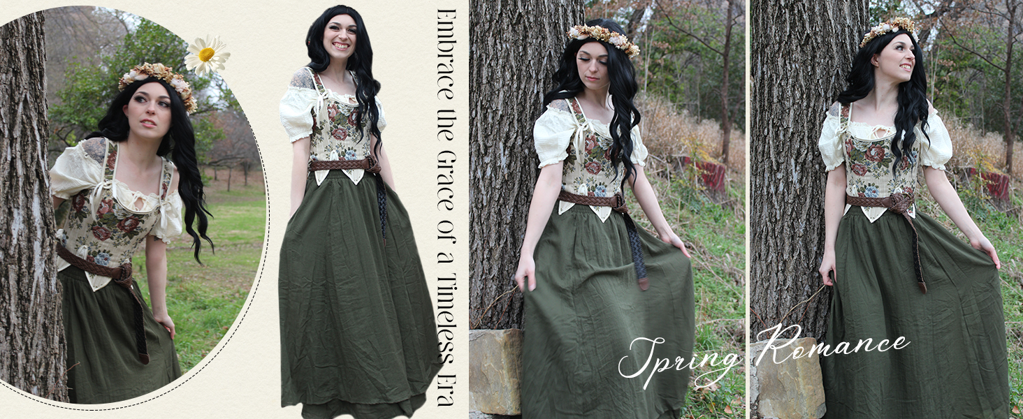 SCARLET DARKNESS Корсет жіночий у стилі Ренесанс з мереживом та квітковим принтом, рожевий, 44