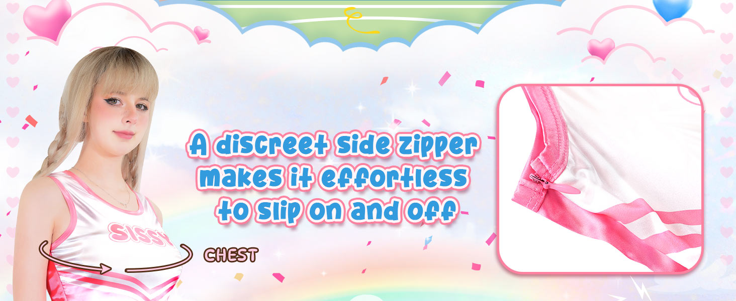 Комбінезон без рукавів з блискучого атласу LittleForBig для дорослих (рожевий, XXL)